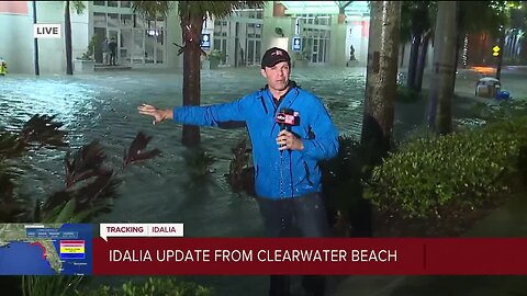 Reporter James Tully provides an update on Hurricane Idalia in Clearwater Beach
