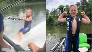 Brutta caduta per il giovane sciatore d'acqua