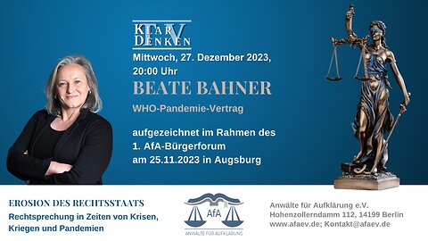 🔴Vortrag von Beate Bahner zum Thema: WHO-Pandemie-Vertrag