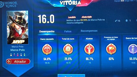 HONOR OF KINGS Subindo a ladder Ouro