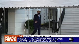 President Trump departs White House for Walter Reed