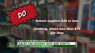 Sales tax holiday dos and don'ts