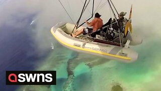 Aussie man pilots a hand-built flying boat to get the perfect snaps