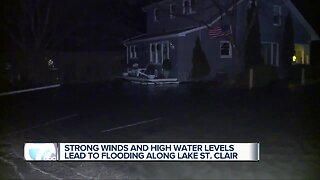 Strong winds and high water levels lead to flooding along Lake St. Clair