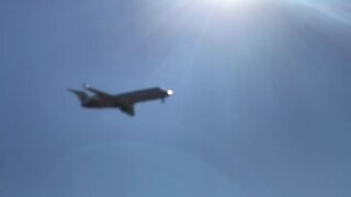 Just a plane landing at O'Hare International Airport