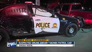 Suspected DUI driver slams into Chula Vista police car