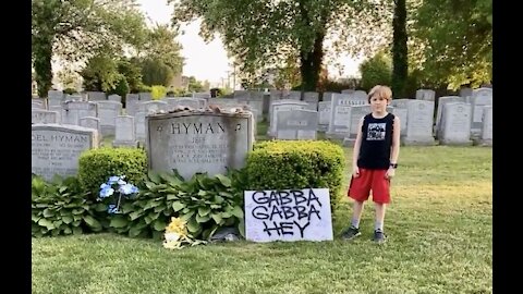 At Joey Ramone's Grave on his Birthday 2021 (facebook live video)