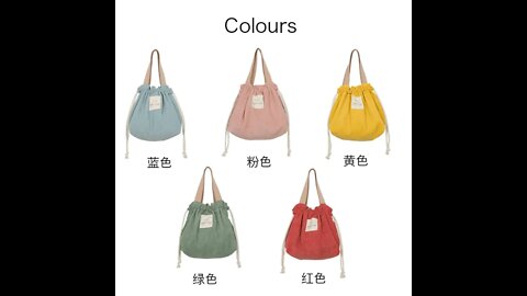 Canvas Lunch Bag/Box Tote Eco Cotton Cloth Small Handbag Dinner Container Food Storage Bags