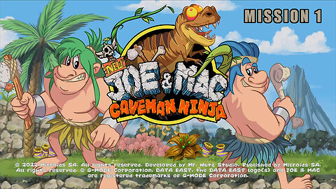 New JOE & MAC Caveman Ninja - Mission 1 Feat: Sleepy T-Rex (Boss) Classic Modes: Extend (2022, PS5)