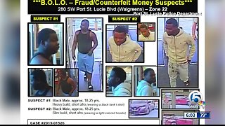 Port St. Lucie police looking for men they say spent counterfeit money