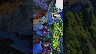 China 🇨🇳 Temple complex built on a rock near the sacred mountain Hengshan...