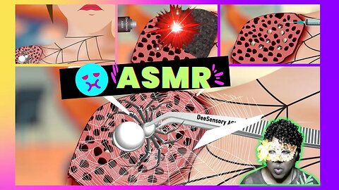 ASMR Remove Spider & Maggots Lips Infected 🔵 Severely Injured Animation