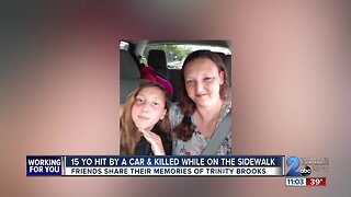Friends share memories of teen struck, killed while walking on sidewalk