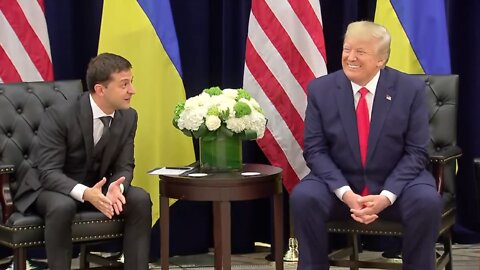 2019 - Trump addresses Ukraine phone call during meeting with President Zelensky