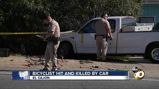 Bicyclist hit and killed by car in El Cajon