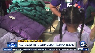 Coats donated to entire student body at Firestone Park Elementary School through Operation Warm