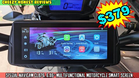 Spedal NaviCam CL876, 6.86" Motorcycle Smart Screen, TPMS, 1080P dual cameras, Carplay Android Auto