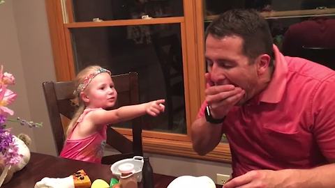 Dad Pulls A Face Food Prank On His Daughter