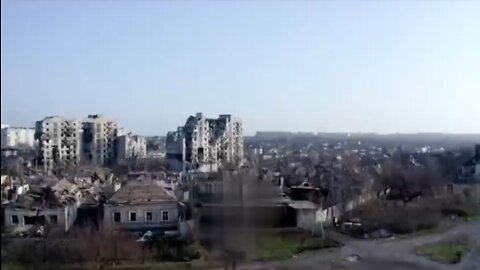Drone Flyover of of the eastern part of Mariupol.