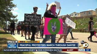 Peaceful protestors march through Santee