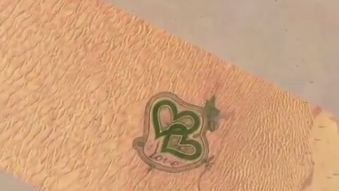 Dubai artificial lake with a heart shape