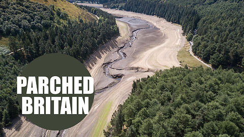 Howden Reservoir lays bare the stark landscape of Britain's parched land