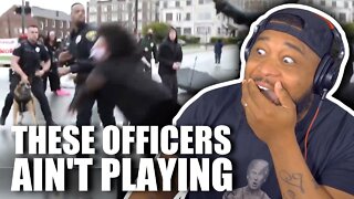 Black Officer PUNCHES "Woman" a unlawful protest?