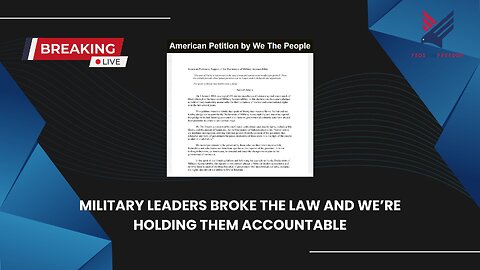 BREAKING: Military Leaders BROKE THE LAW and We’re Holding Them Accountable