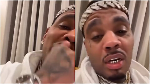 Kevin Gates shows off his diamond studded headband