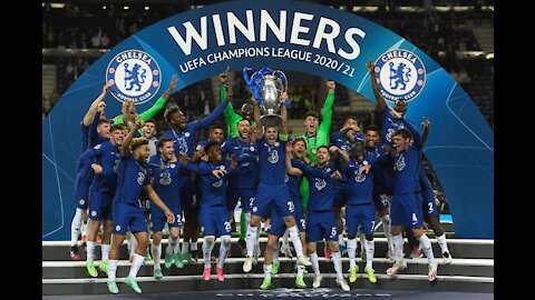 Chelsea celebration after winning champion league final 2021