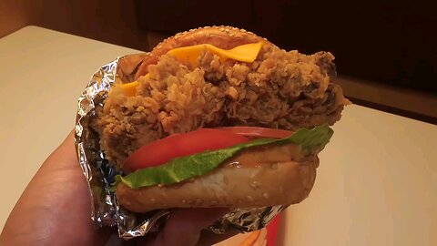 giant fried chicken thighs amazing American style big chicken burger #trending #foryou #fyp
