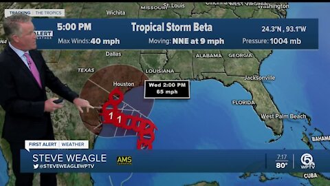 Tropical Storm Beta forms in the Gulf of Mexico; Multiple other systems in the Atlantic