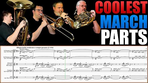 COOLEST MARCH PARTS EVER!! "March of the Toys" - Clarke. Brass Quintet Play Along!