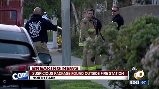 HazMat teams investigate suspicious package found outside fire station