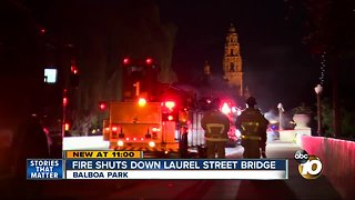 Laurel Street Bridge closed after fire sparks inside bridge