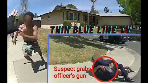 BODYCAM: Burglary Suspect Tackles Female Officer & Goes For Her Gun In Sacramento