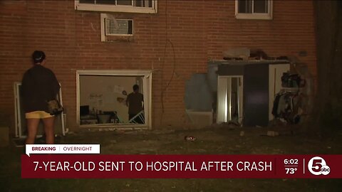 7-year-old hospitalized after truck crashes into apartment building