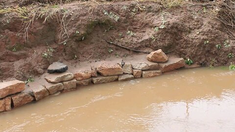 Creek Retaining Wall Withstood the Flood