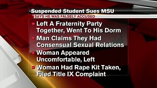 MSU student suspended for alleged rape sues university