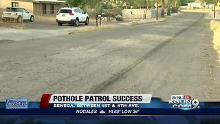 Potholes from Grant Rd. widening project filled by city