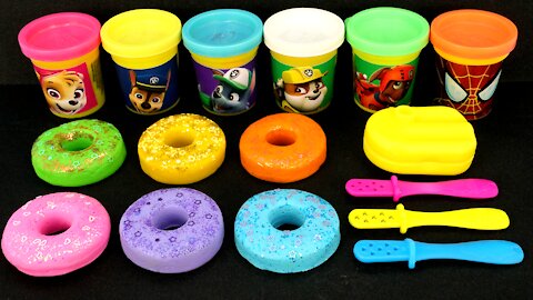Learn Colors with Glitter Donuts Play Doh Making 3 Ice Cream LOL Surprise Ice Cream Paw Patrol Toys