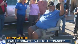 Family donates van to a stranger