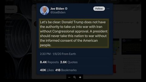 Biden was Right in 2020: No War with Iran without Congressional Approval!! | WE in 5D: Let's be Clear—What are World War, Race Wars, Future Cyber Attacks, and Future Pandemics/Vaccine Mandates About? #CancelThe2024Election!