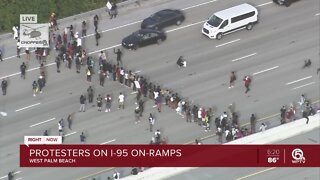 Protesters shut down I-95 at Okeechobee Boulevard in West Palm Beach
