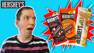 TASTE TESTING EVERY HERSHEY'S CHOCOLATE CANDY BAR FOR THE FIRST TIME !!!!