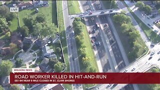 Road worker killed in hit-and-run crash on eastbound I-94 in St. Clair Shores