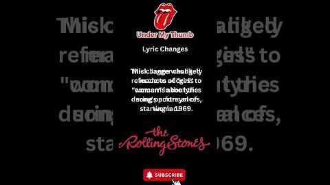 Under My Thumb Lyric Changes #shorts #rollingstones #rocknroll