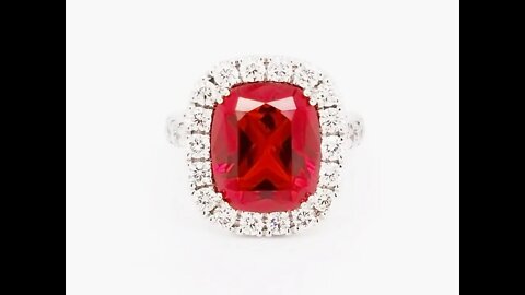 Amazing Chatham Antique Cushion Ruby Ring