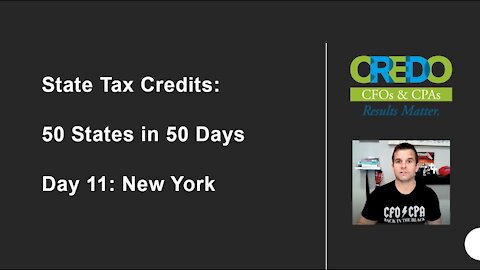 50 States in 50 Days - New York Tax Credits - Financial Services, Jobs, & Start-Ups