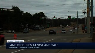 Lane closures at 91st and Yale